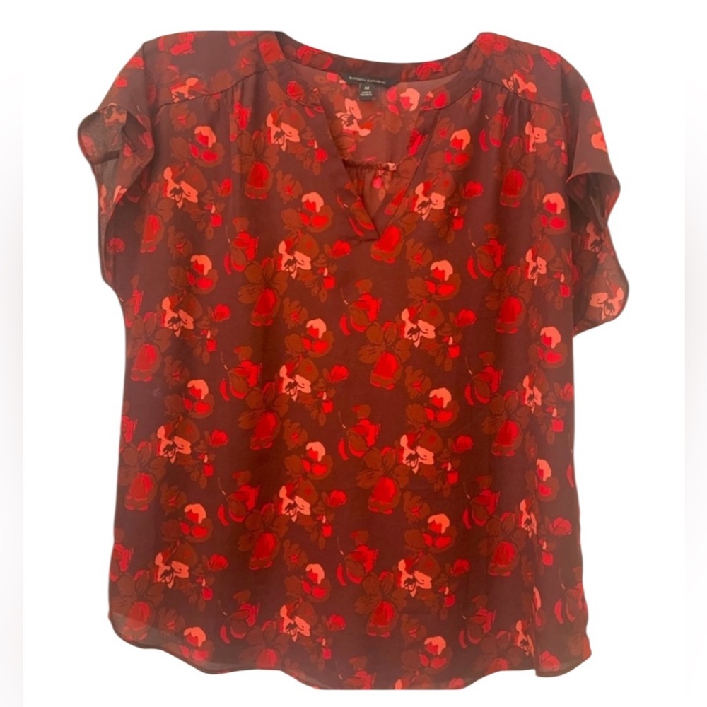 Banana Republic V Neck Lightweight‎ Floral Blouse Size M
